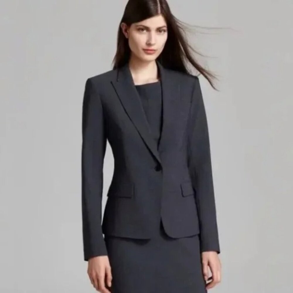 Theory Gabe B3 Sevona Stretch Wool Blazer in Charcoal Size 00